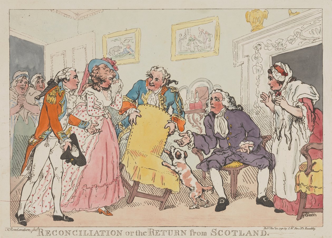 Forsoningen, eller hjemkomsten fra Skottland av Thomas Rowlandson