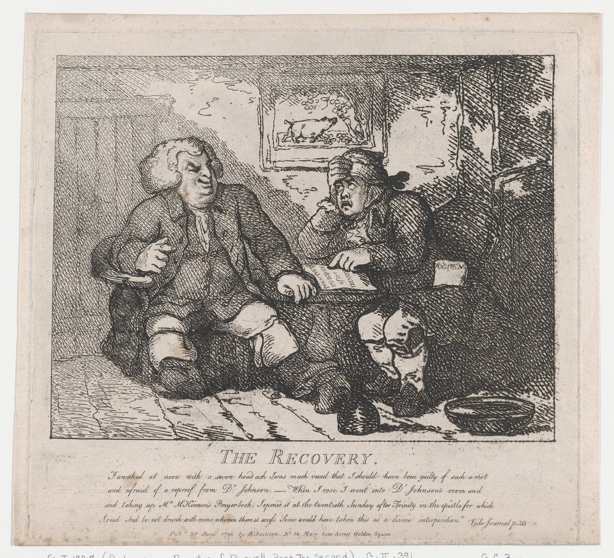 The Recovery Picturesque Beauties of Boswell, Part the Second, 20. juni 1786., 20. juni 1786. av Thomas Rowlandson