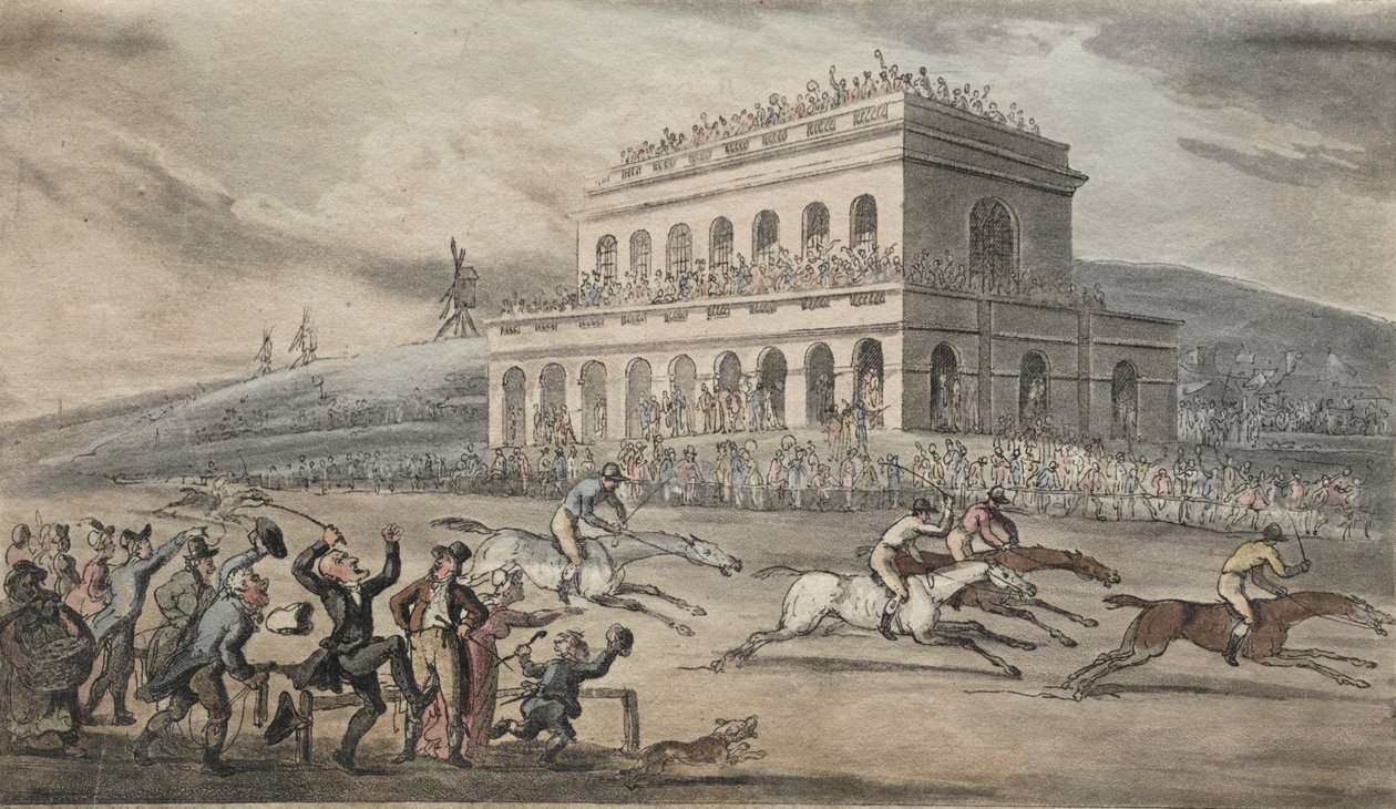Rev. Dr. Syntax taper pengene sine på veddeløpsplassen i York av Thomas Rowlandson