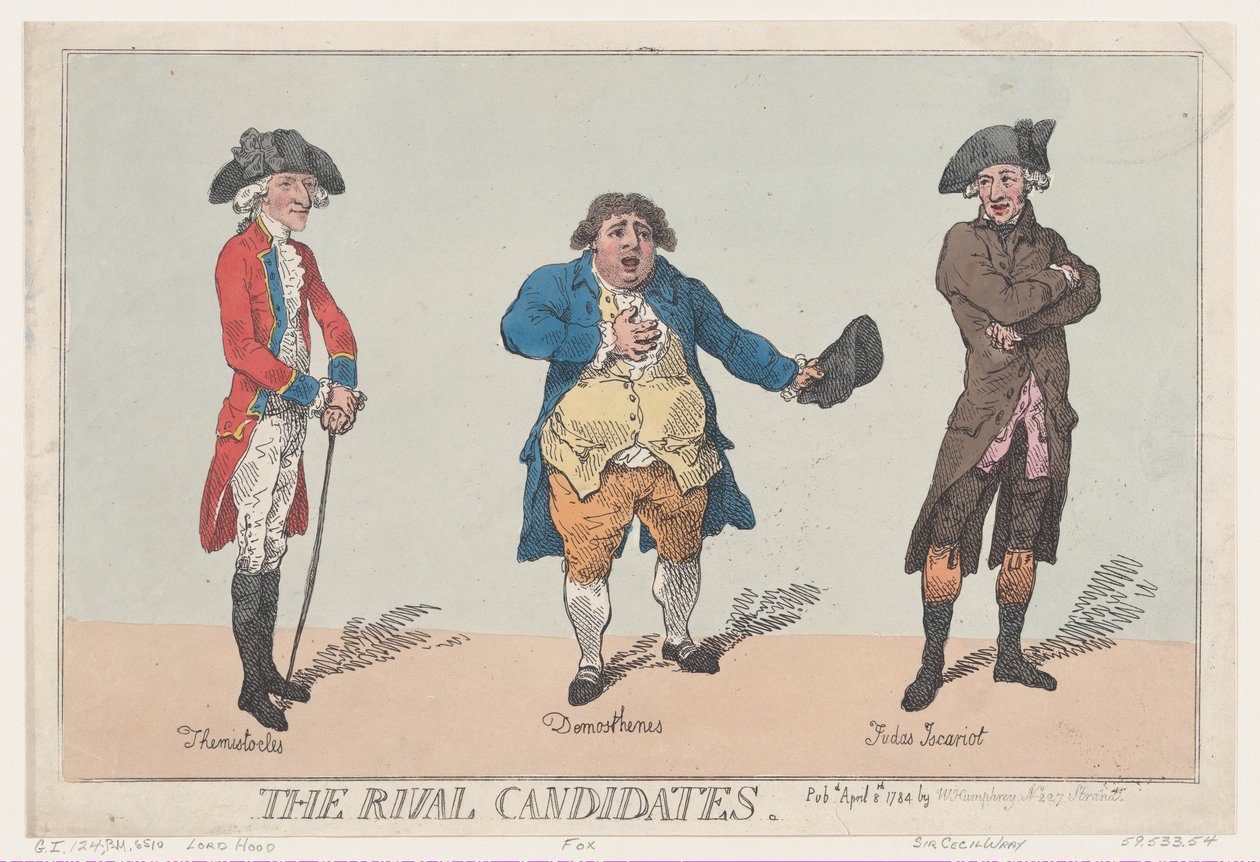 Rivalkandidatene, 8. april 1784., 8. april 1784. av Thomas Rowlandson