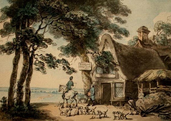 The Royal Oak (akvarell, penn og blekk) av Thomas Rowlandson