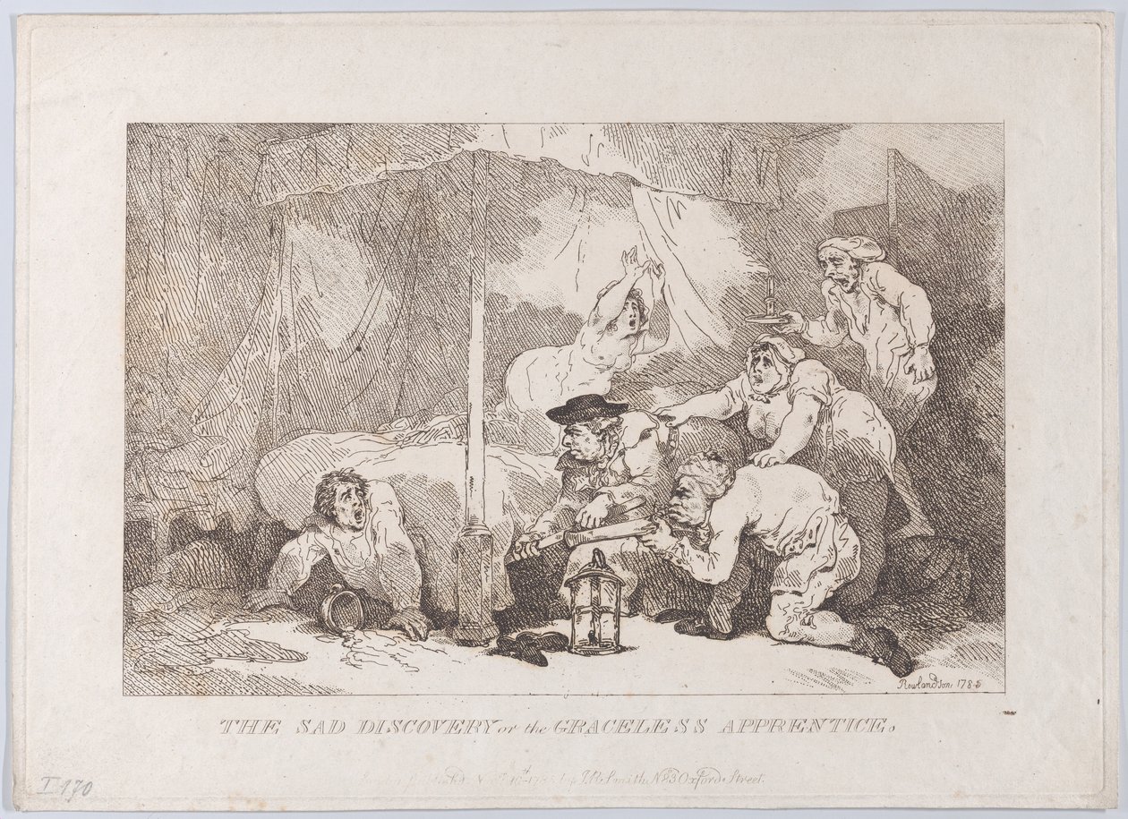 Den triste oppdagelsen av den ubehøvlede lærlingen av Thomas Rowlandson