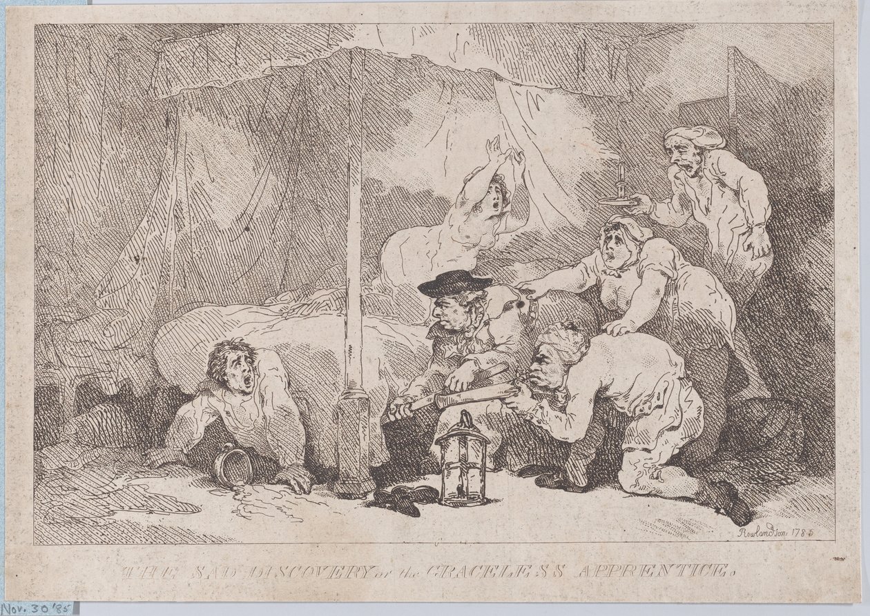 Den triste oppdagelsen til den uelegante lærlingen av Thomas Rowlandson