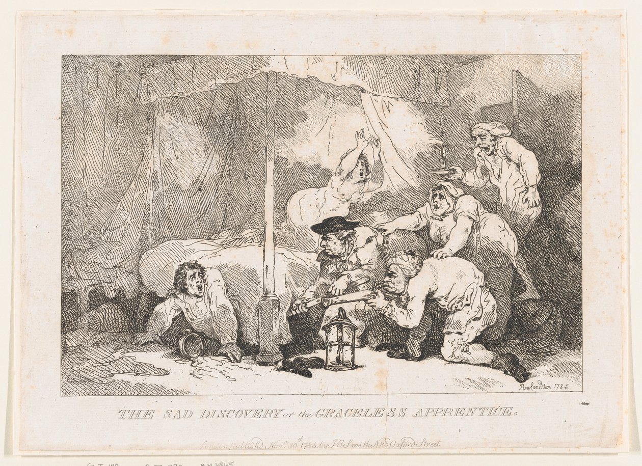 Den triste oppdagelsen; eller: Den takknemlige lærlingen av Thomas Rowlandson