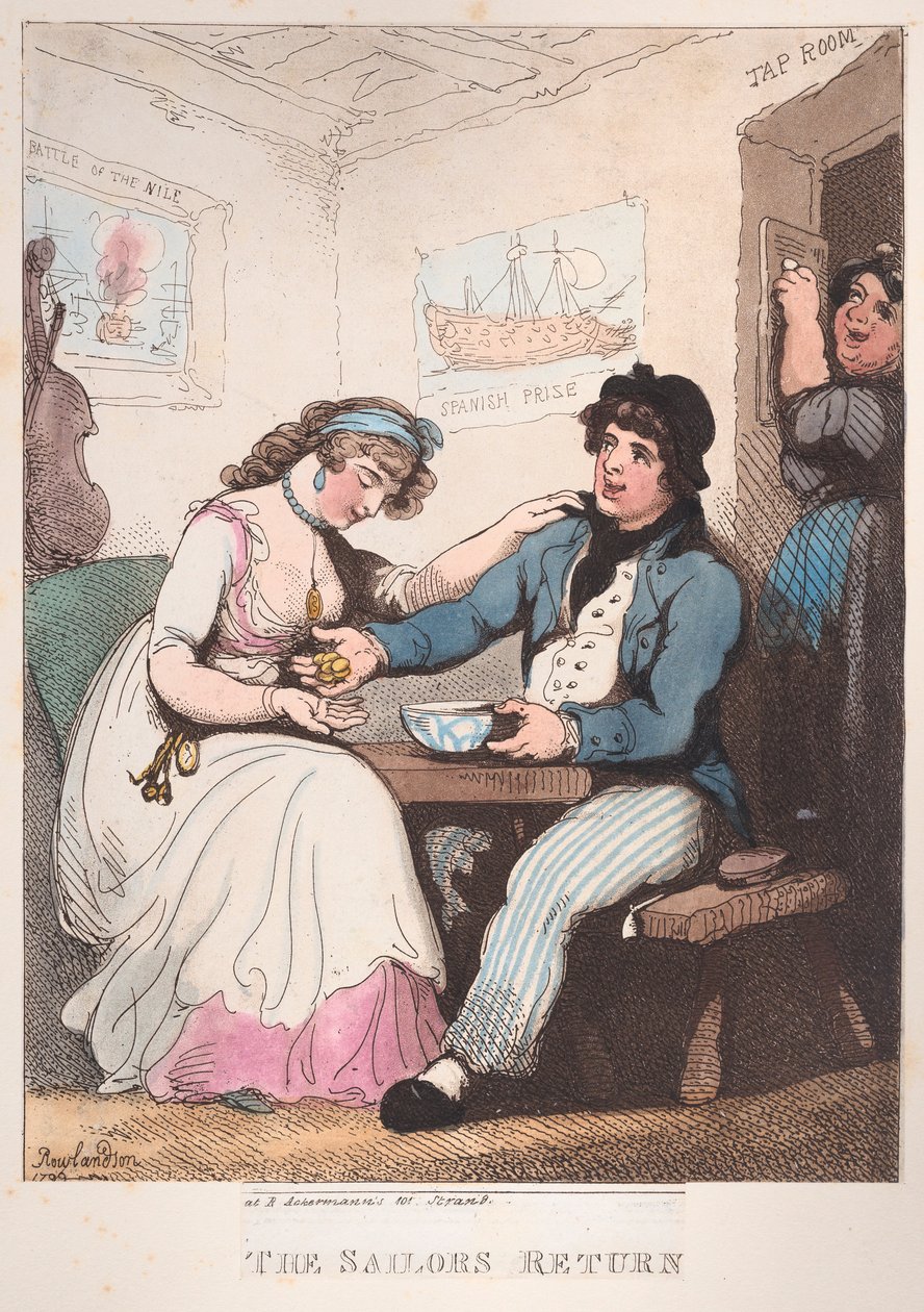 Sjømannens retur, 10. oktober 1799., 10. oktober 1799. av Thomas Rowlandson