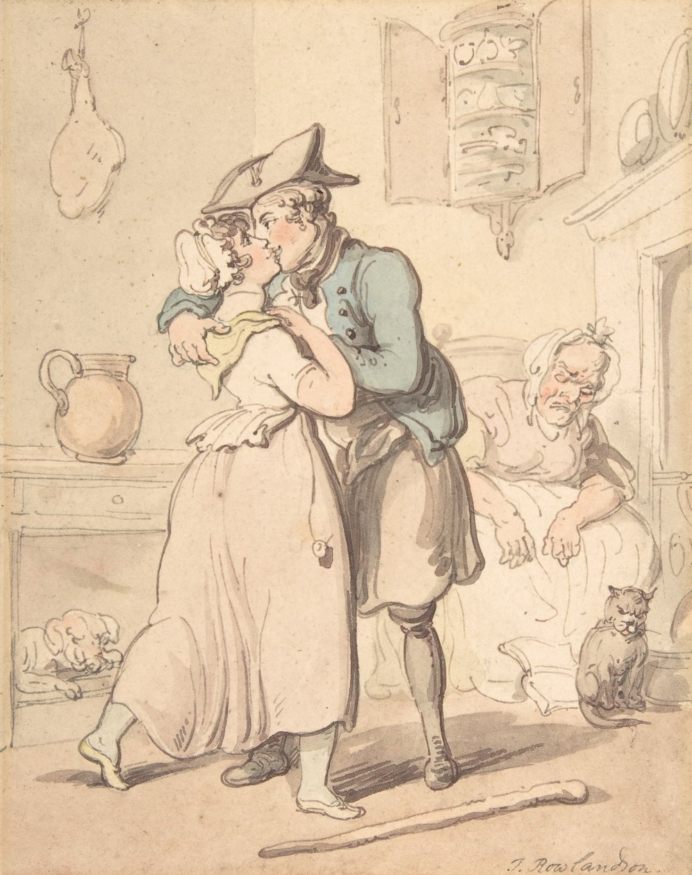 Sjømannens retur fra aktiv tjeneste, 1780-1827. av Thomas Rowlandson