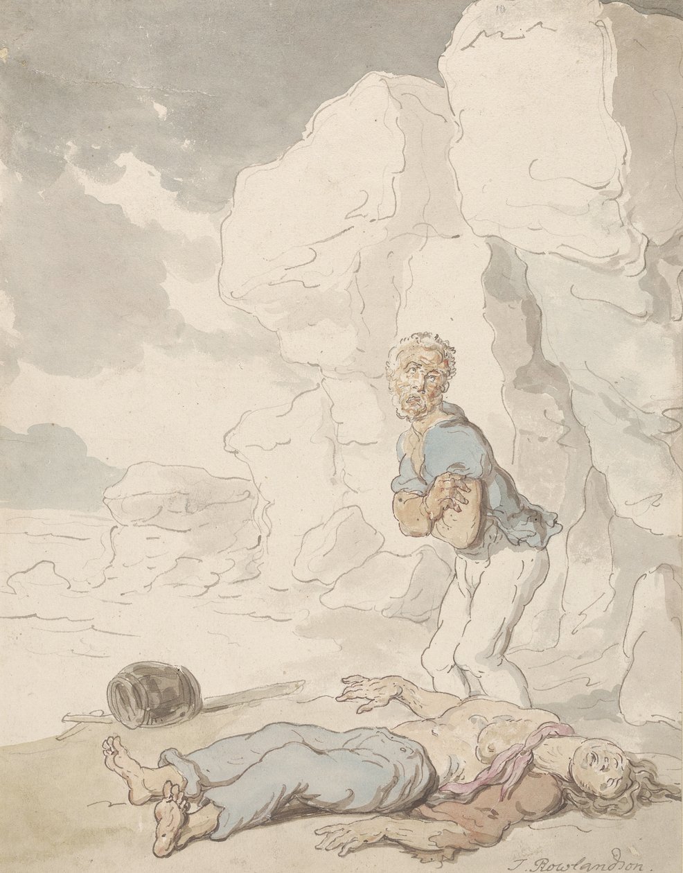 De skipbrudne sjømennene av Thomas Rowlandson