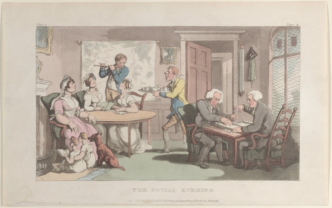 The Social Evening, fra The Vicar of Wakefield, 1. mai 1817., 1. mai 1817. av Thomas Rowlandson