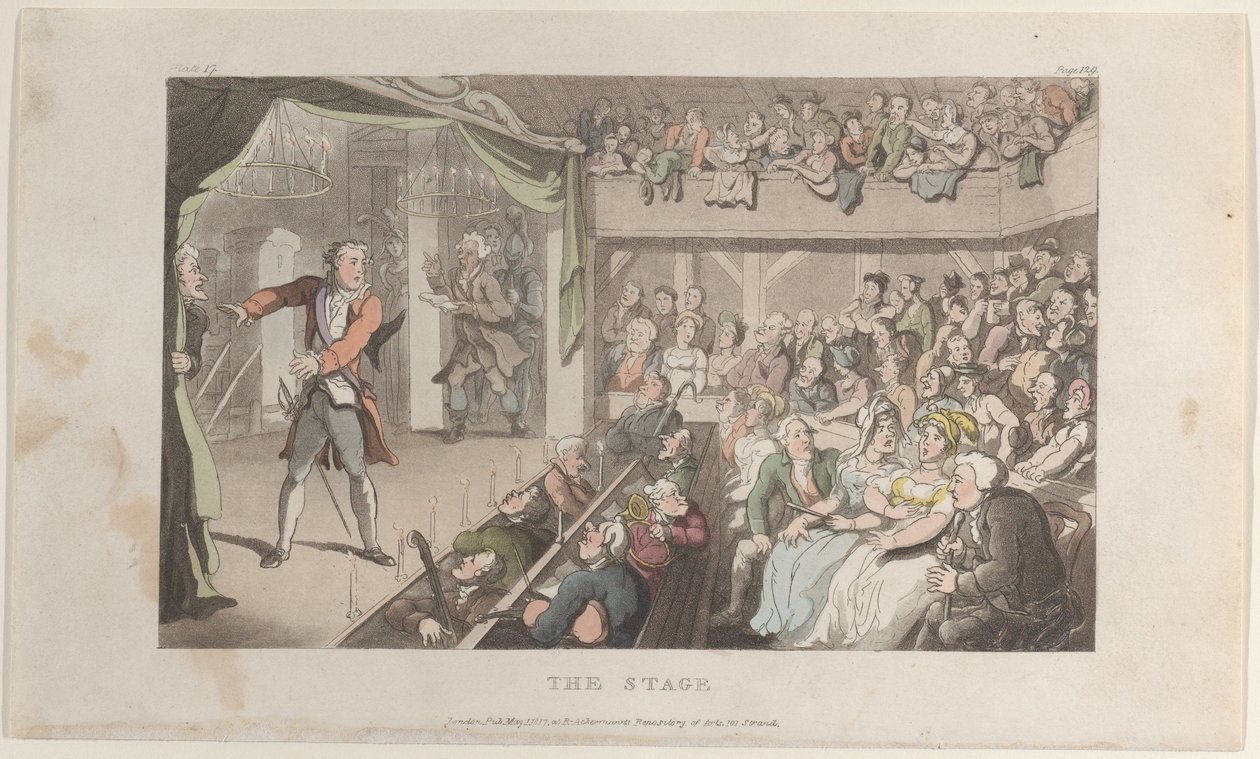 Scenen. George Primrose som Horatio, fra The Vicar of Wakefield, 1. mai 1817., 1. mai 1817. av Thomas Rowlandson