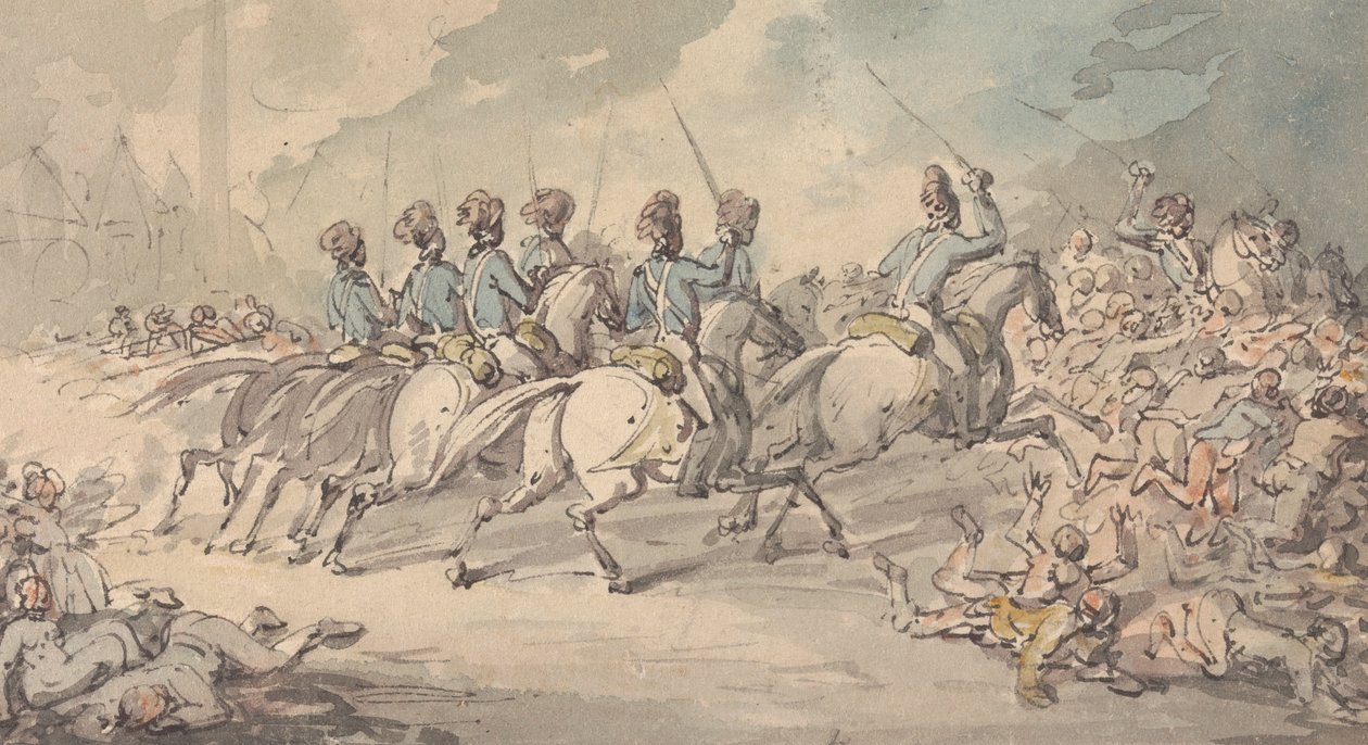'The Surrey Fencibles sprer opprørerne i St George's Fields 13. juni 1795' av Thomas Rowlandson