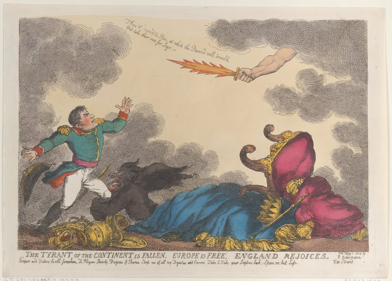 Tyrannen på kontinentet er falt, Europa er fritt, England gleder seg, 1. mai 1814., 1. mai 1814. av Thomas Rowlandson