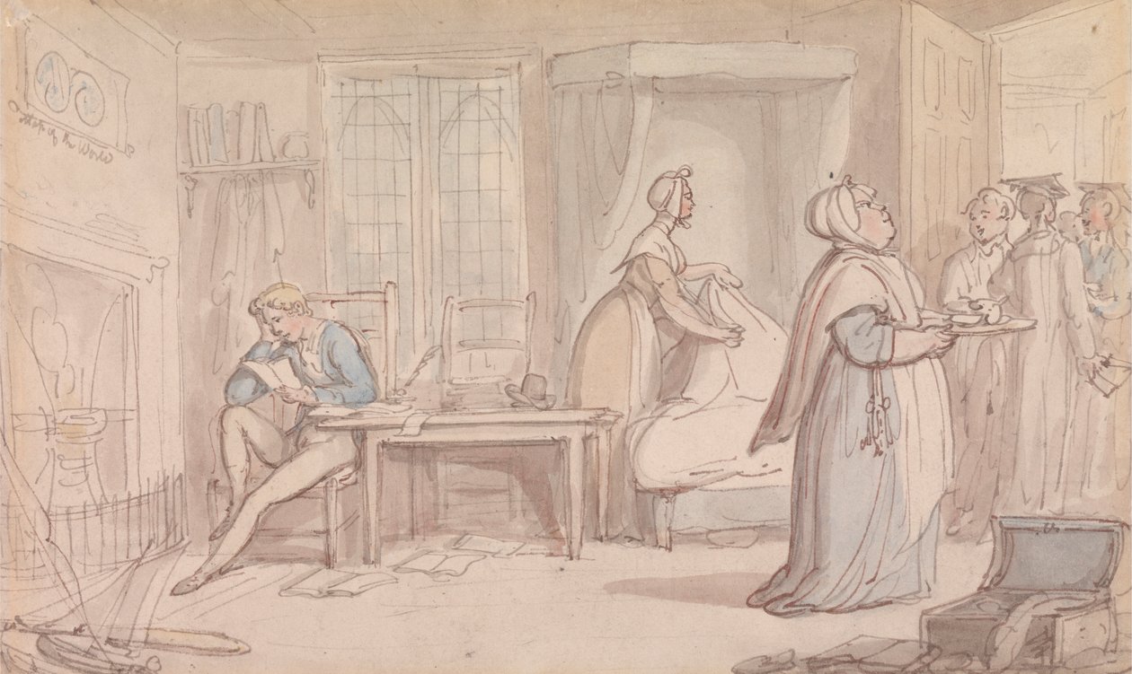 Undergraduate's Room av Thomas Rowlandson