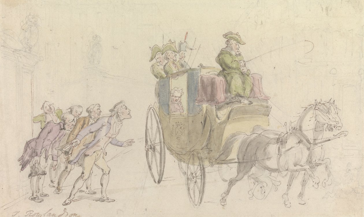 The Vicar of Wakefield: Oppmøte på en adelsmann av Thomas Rowlandson