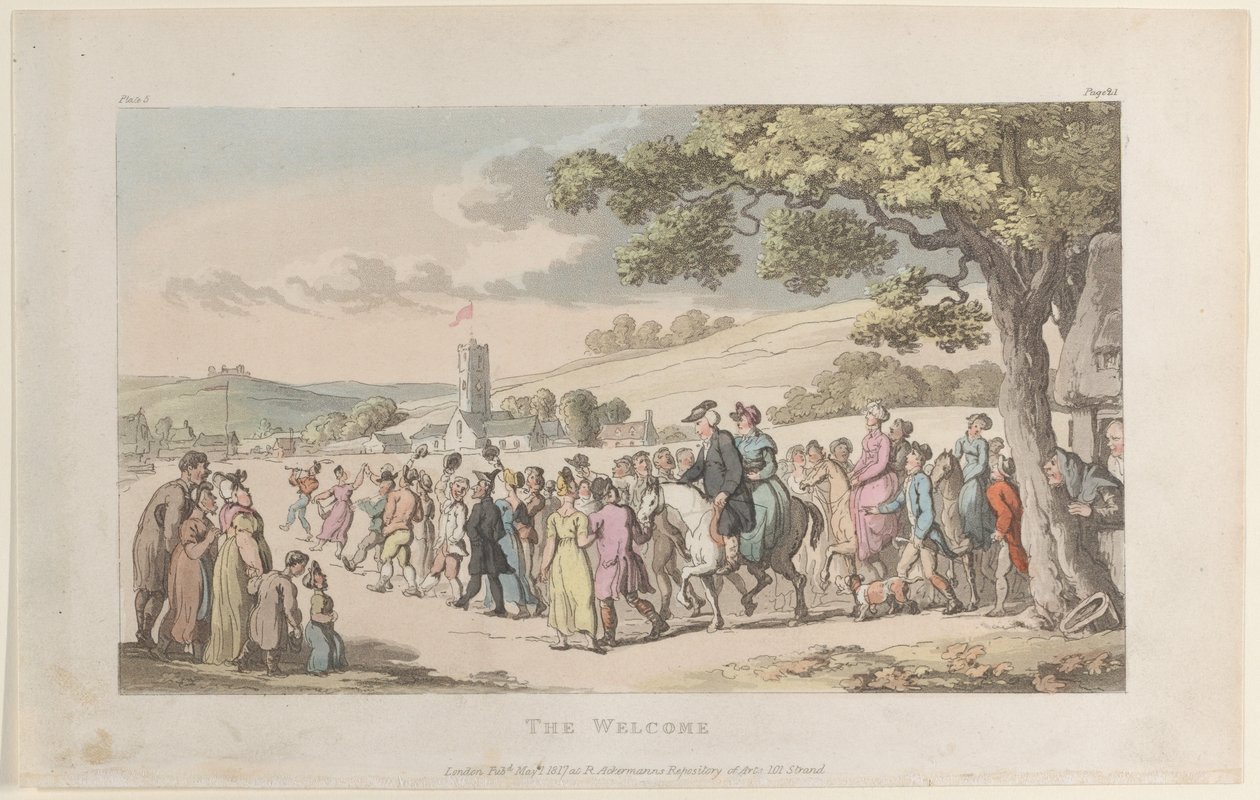 The Welcome, fra The Vicar of Wakefield, 1. mai 1817., 1. mai 1817. av Thomas Rowlandson