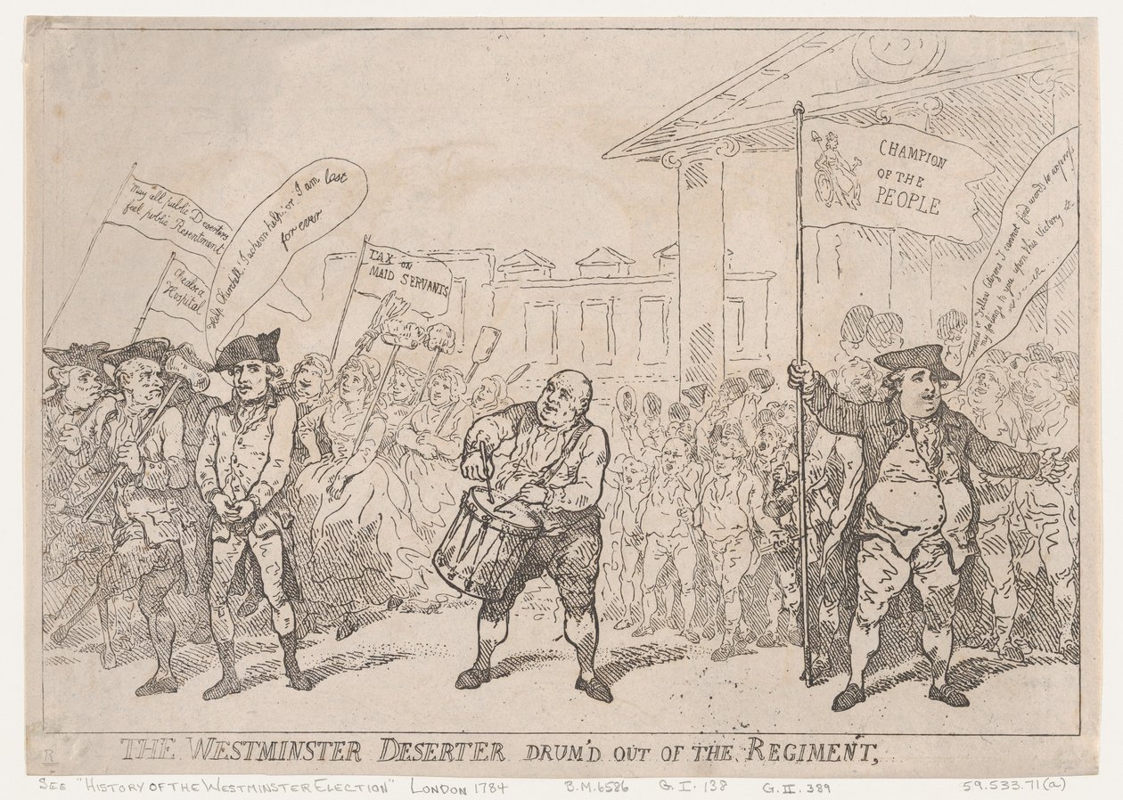 Westminster-desertøren trommede ut av regimentet, 18. mai 1784., 18. mai 1784. av Thomas Rowlandson