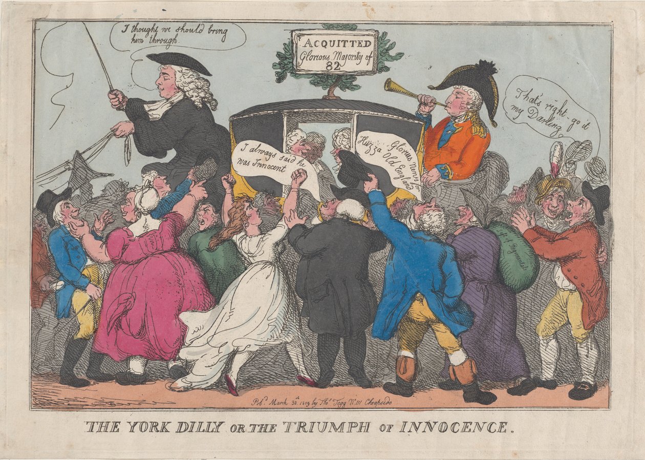 The York Dilly eller The Triumph of Innocence, 26. februar 1809., 26. februar 1809. av Thomas Rowlandson