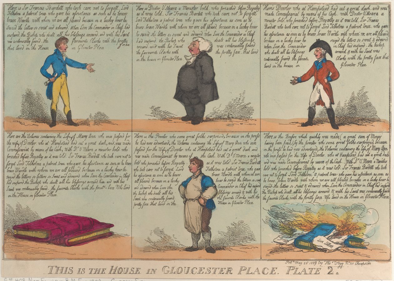 Dette er huset i Gloucester Place, plate 2, 26. mai 1809., 26. mai 1809. av Thomas Rowlandson