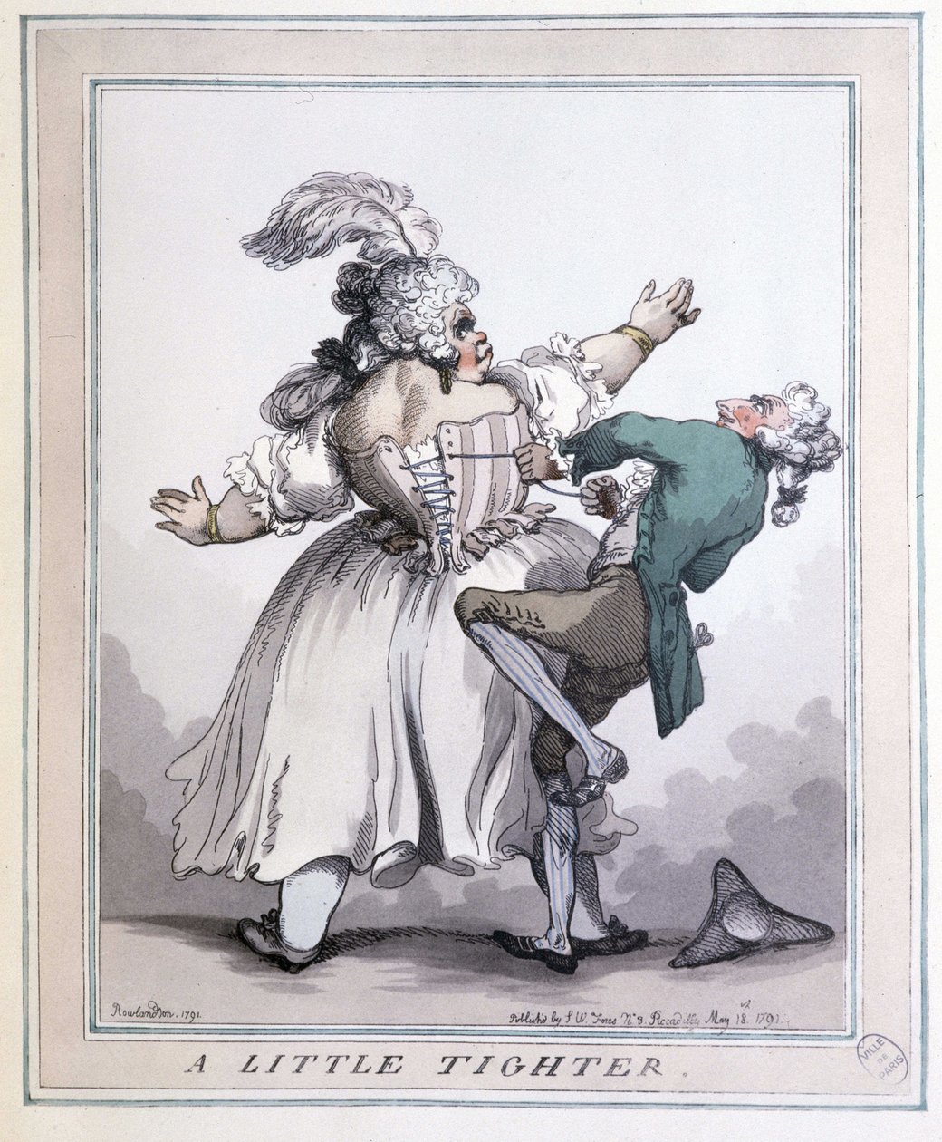 Tighten More - Trykk av Rowlandson, i "The corsette in art and morals from the 13th to the 20th century" av F. Libron og H. Clouzot av Thomas Rowlandson