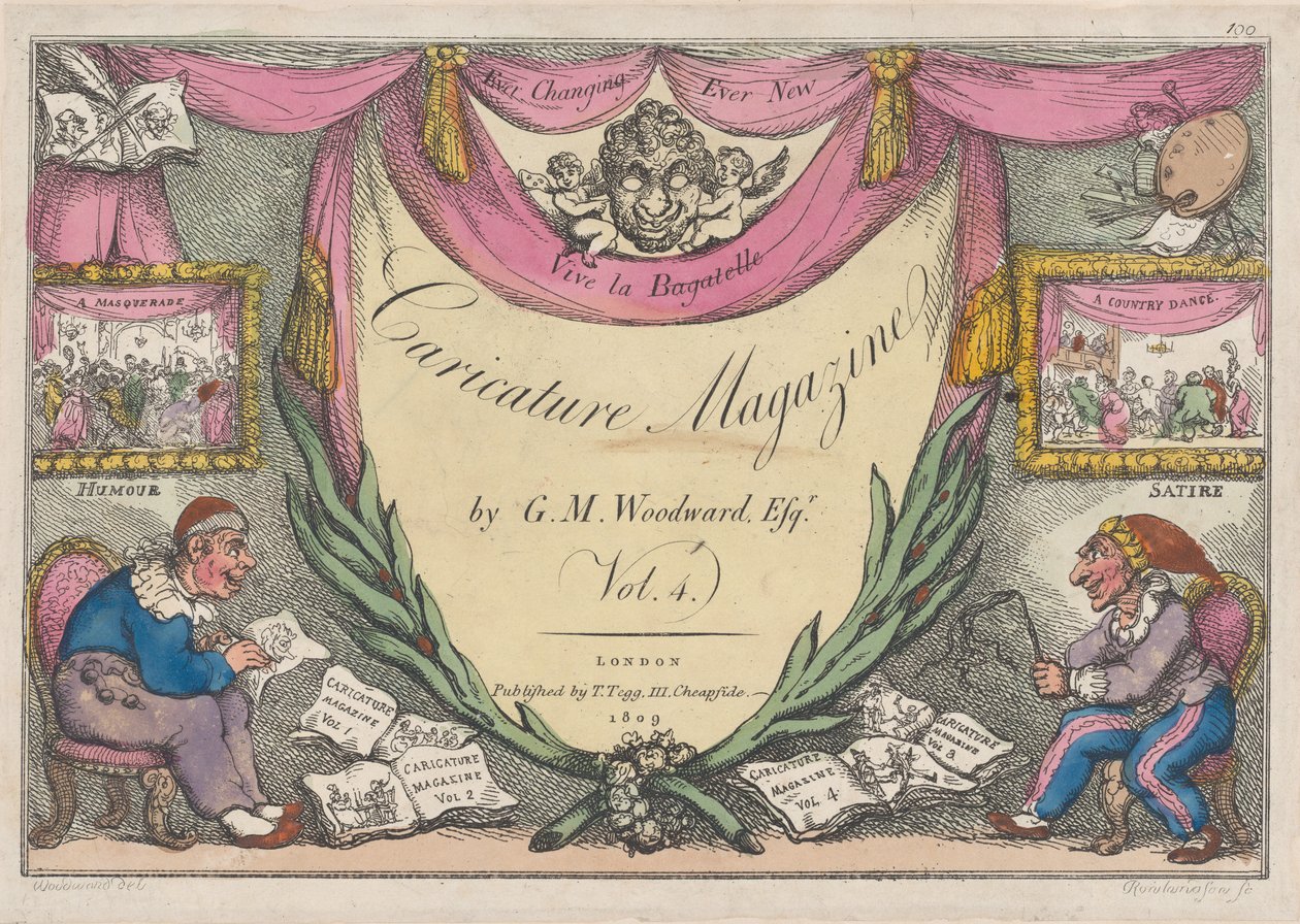 Tittelside, The Caricature Magazine av G. M. Woodward, Vol. 4, 1809., 1809. av Thomas Rowlandson