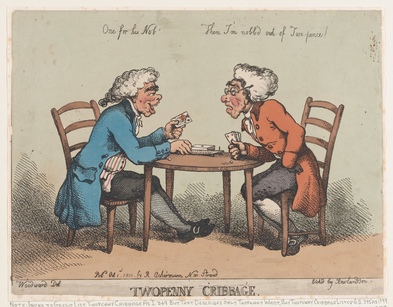 Two Penny Cribbage, 1. oktober 1810., 1. oktober 1810. av Thomas Rowlandson