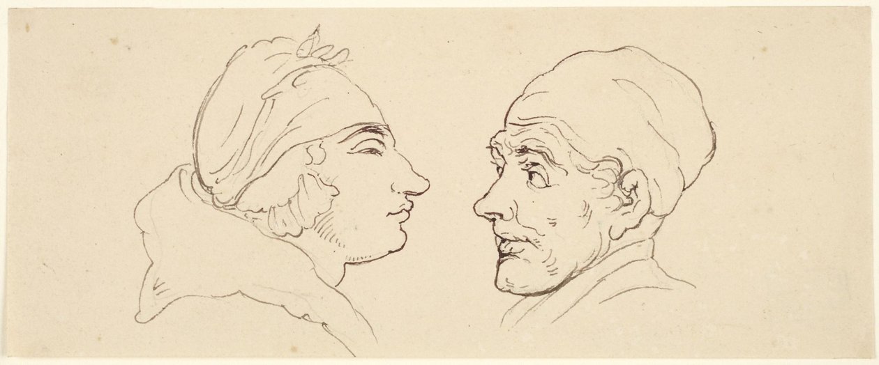 To karikaturer: Mann og kvinne av Thomas Rowlandson