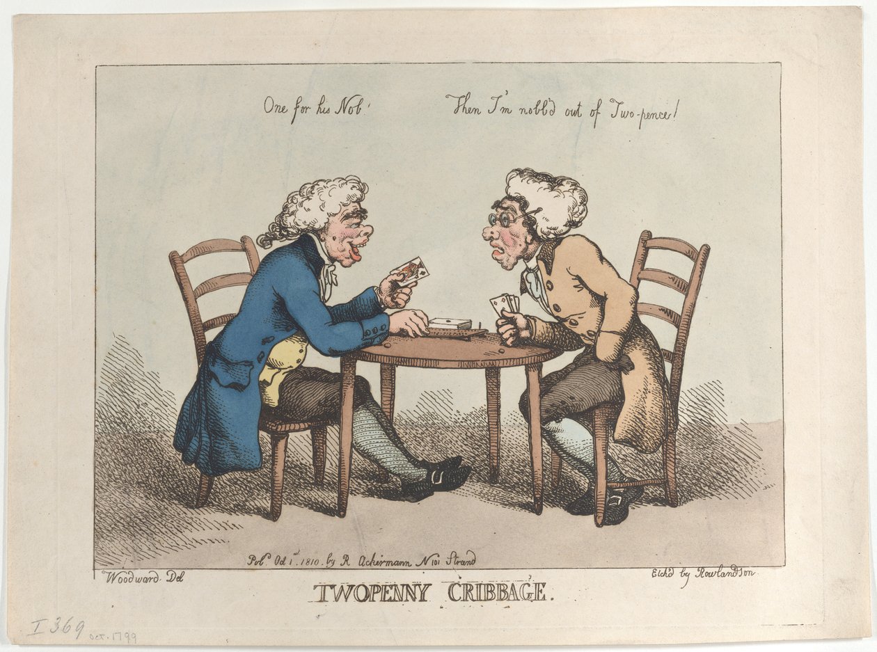 Twopenny Cribbage, [1. oktober 1799], gjenutgitt 1810., [1. oktober 1799], gjenutgitt 1810. av Thomas Rowlandson