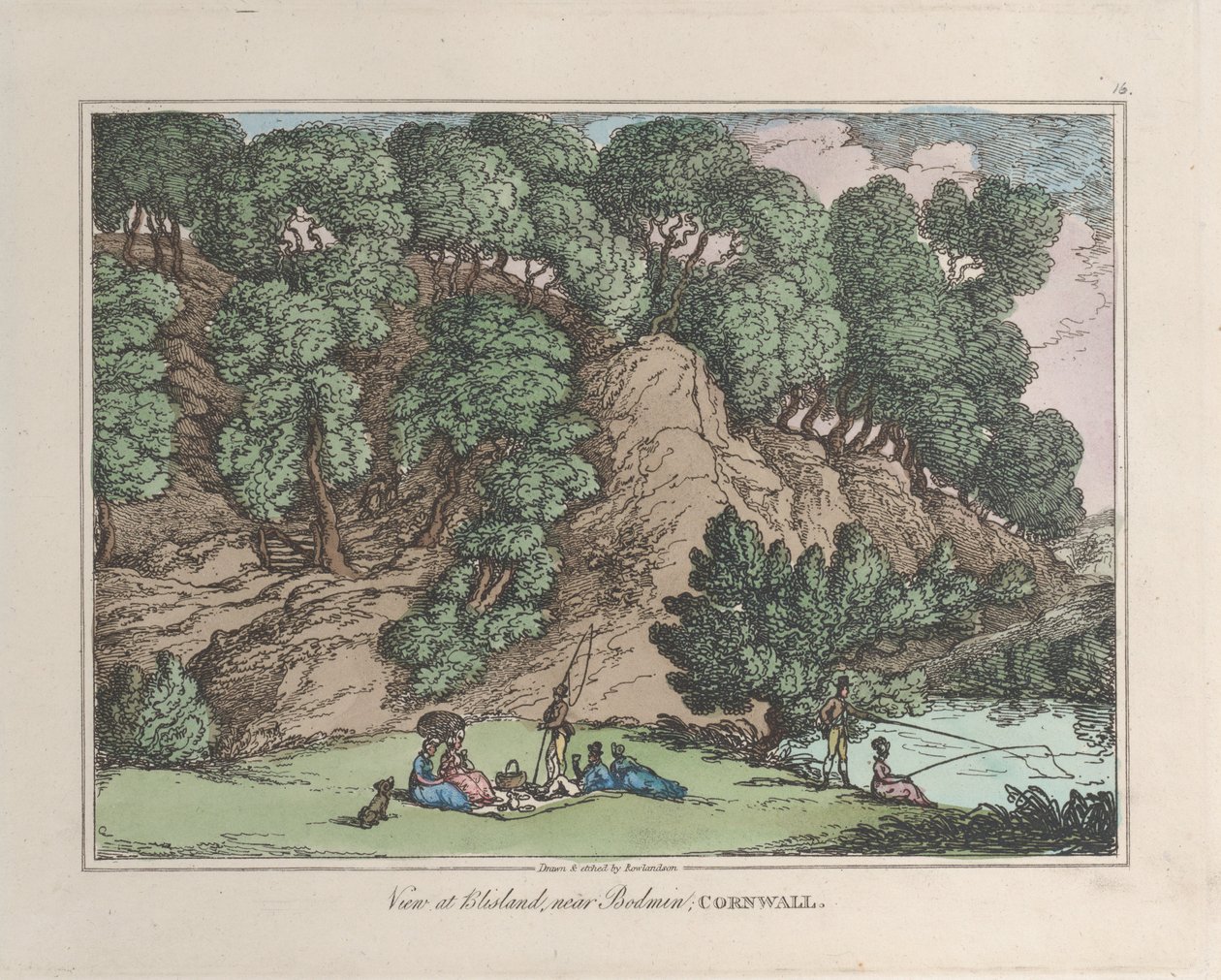 Utsikt på Blisland, nær Bodmin, Cornwall, fra Sketches from Nature, 1822., 1822. av Thomas Rowlandson