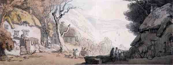 Utsikt ovenfra Cliffs, the Mumbles, South Wales (penn, akvarell og blyant på papir) av Thomas Rowlandson
