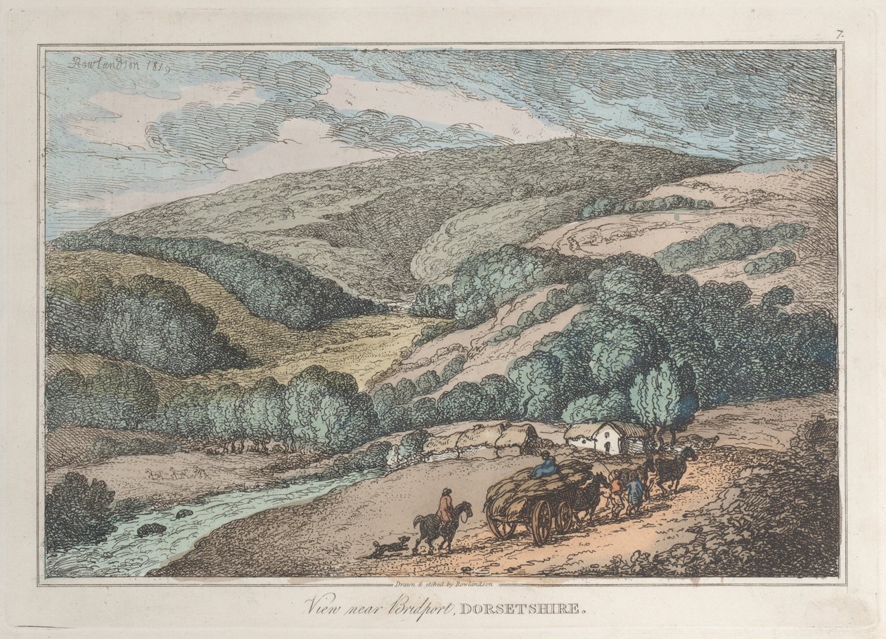Utsikt i nærheten av Bridport, Dorsetshire av Thomas Rowlandson