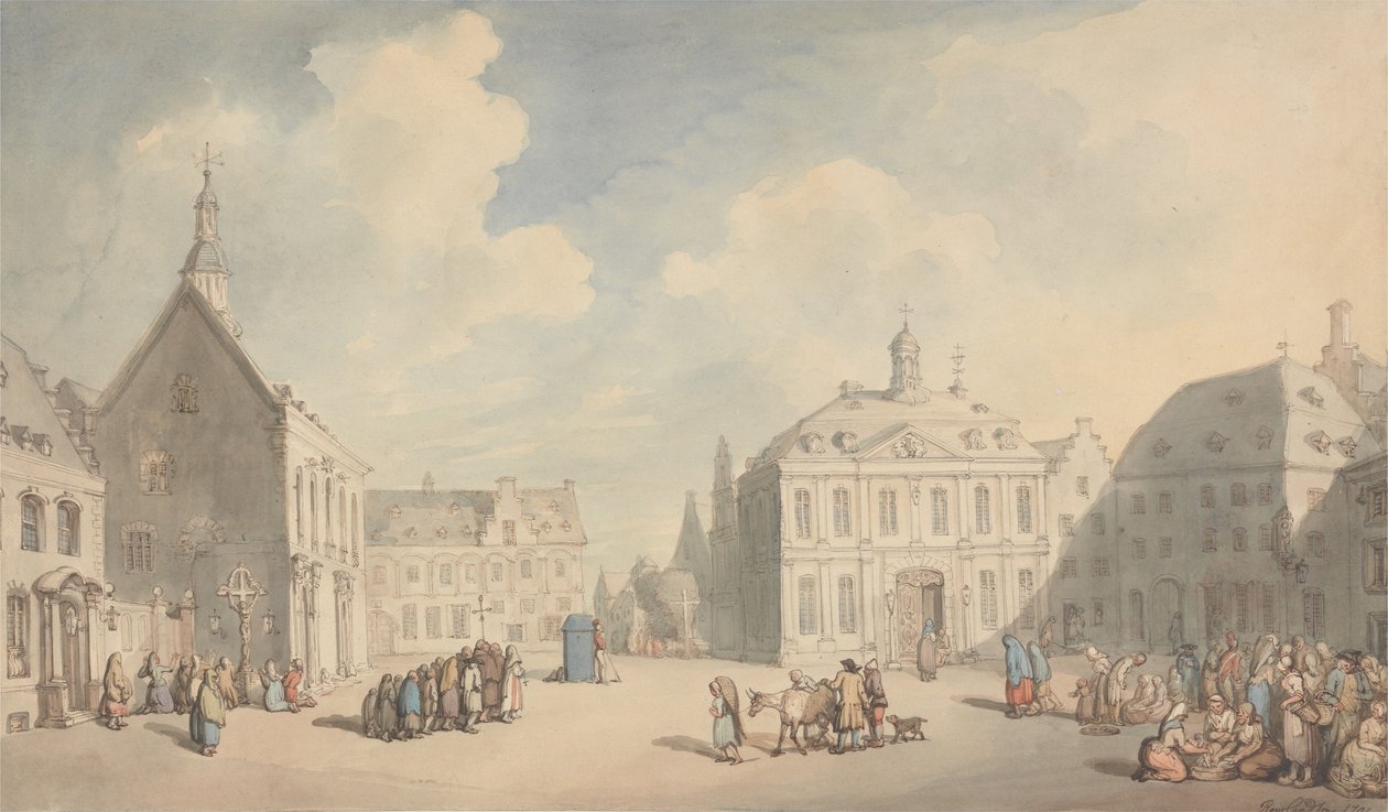 Utsikt over torget i Juliers i Westfalen av Thomas Rowlandson
