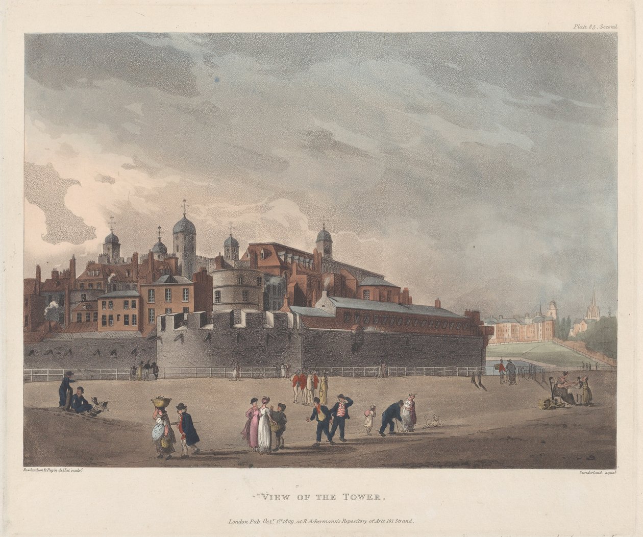 Utsikt over tårnet, 1. oktober 1809., 1. oktober 1809 av Thomas Rowlandson