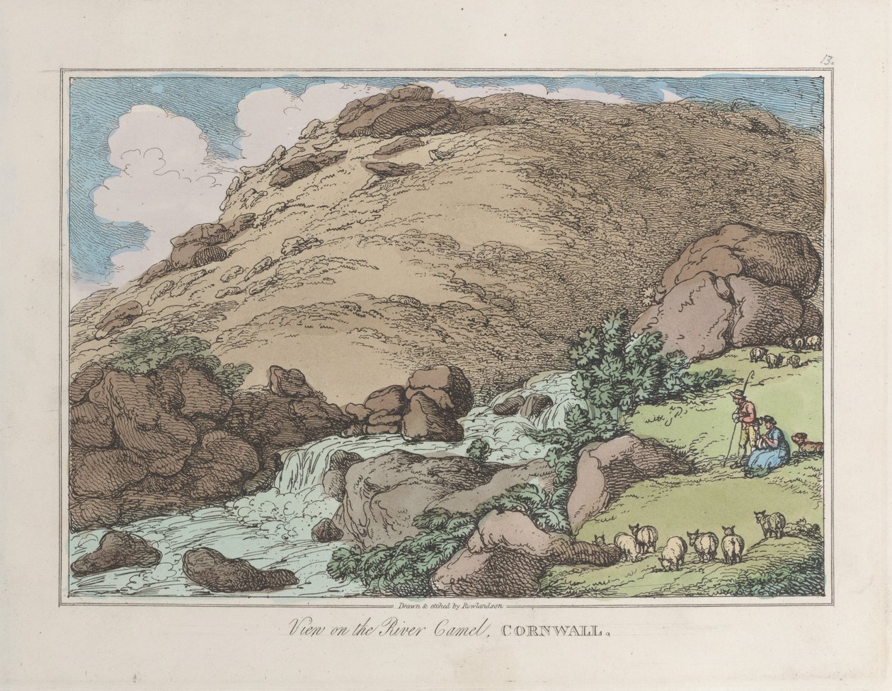 Utsikt over elven Camel, Cornwall av Thomas Rowlandson