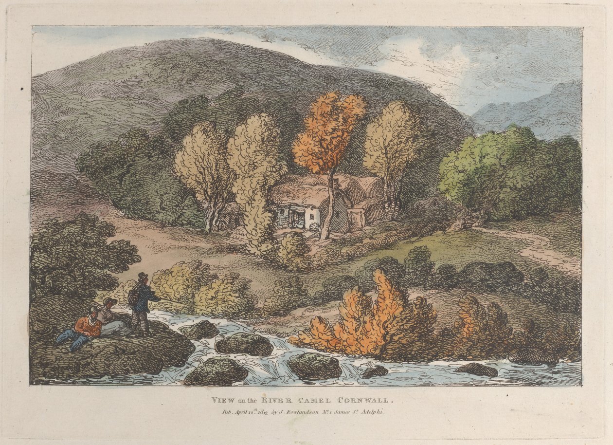 Utsikt over elven Camel, Cornwall, fra Views in Cornwall, 12. april 1812., 12. april 1812. av Thomas Rowlandson