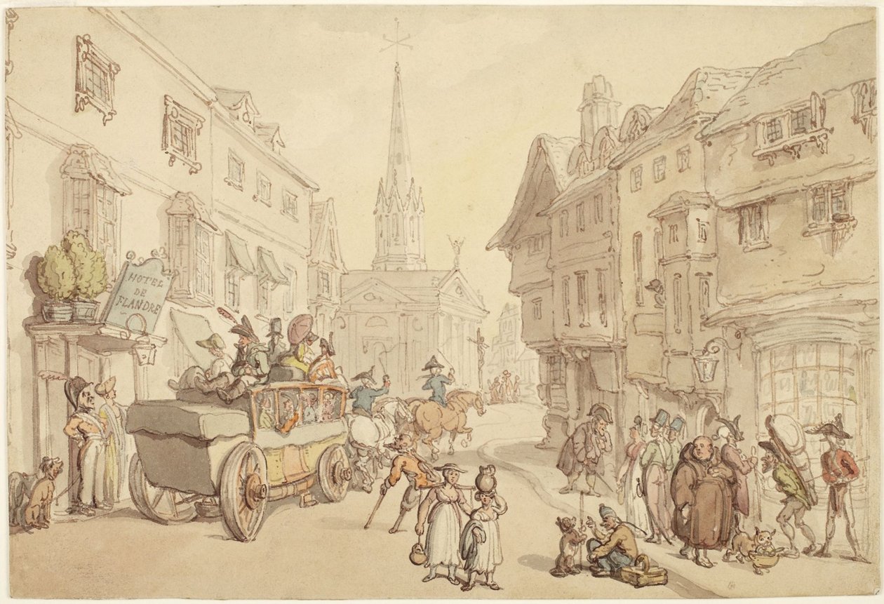 Reise til Frankrike: Hôtel de Flandre av Thomas Rowlandson