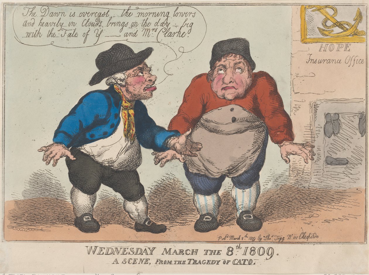 Onsdag 8. mars 1809, A Scene From The Tragedy of Cato, 8. mars 1809., 8. mars 1809. av Thomas Rowlandson