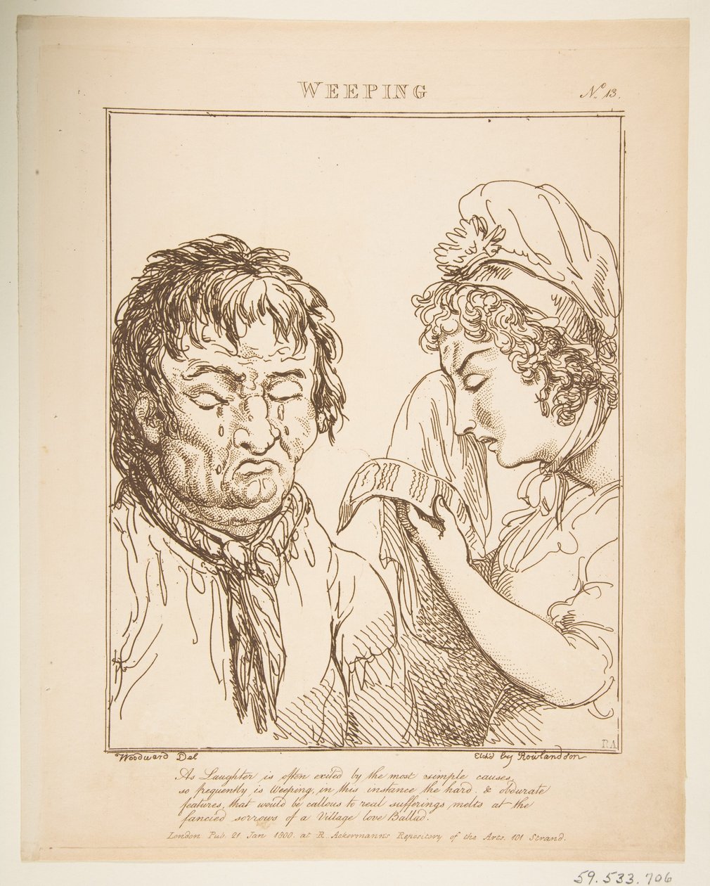 Weeping Le Brun Travested, eller Caricatures of the Passions, 21. januar 1800. av Thomas Rowlandson