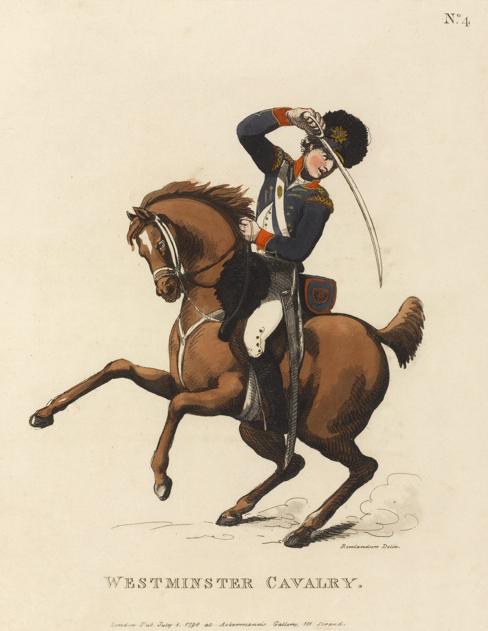Westminster Cavalry, ca. 1799 (farget akvatint) av Thomas Rowlandson