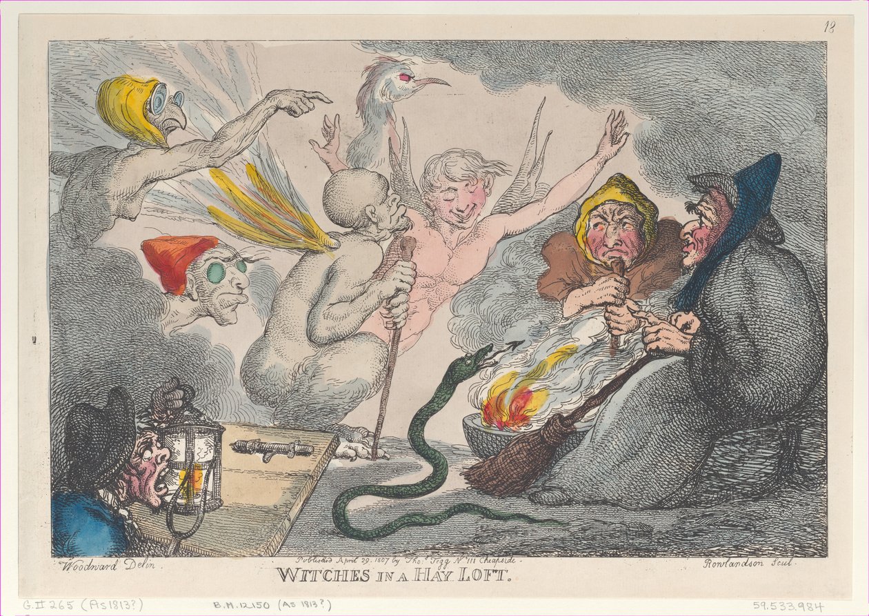 Witches in a Hay Loft, 29. april 1807., 29. april 1807. av Thomas Rowlandson