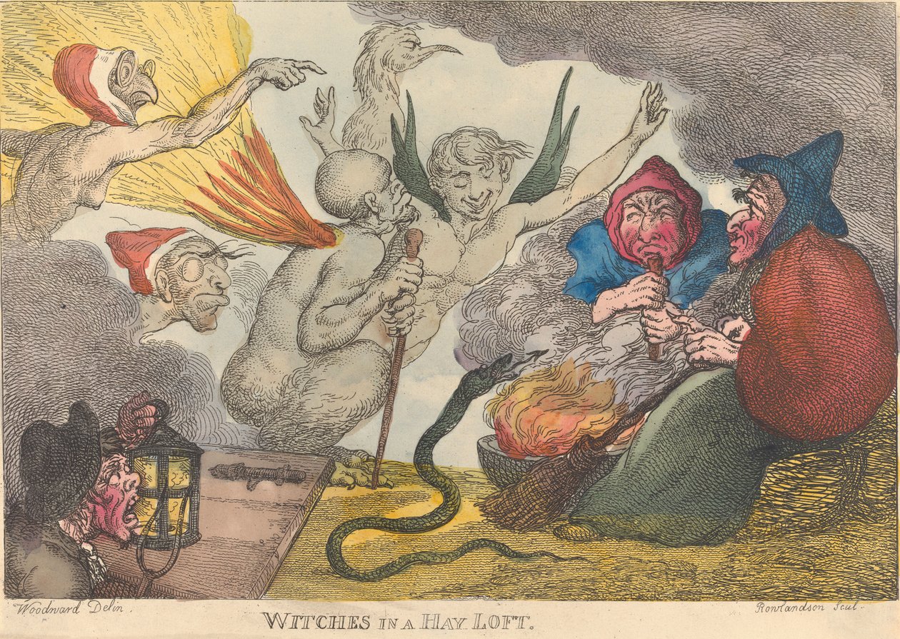 Hekser på høyløftet av Thomas Rowlandson