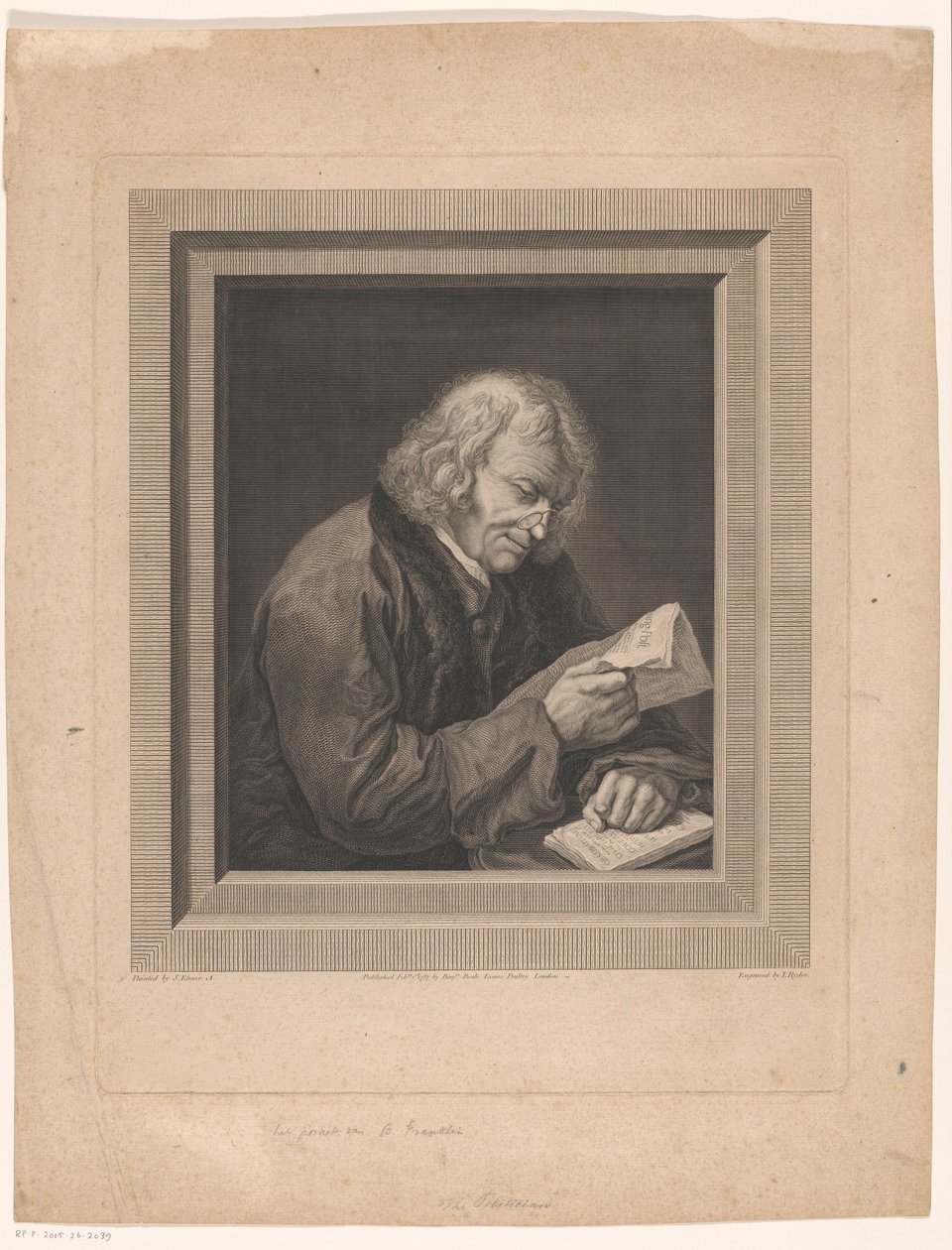 Portrett av Benjamin Franklin Politikeren av Thomas Ryder (I)