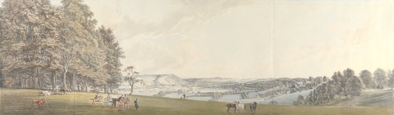Utsikt over Boxhill fra Norbury Park, Surrey av Thomas Sandby