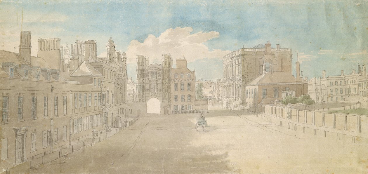 Whitehall, Holbein Gate og Banqueting House til høyre av Thomas Sandby
