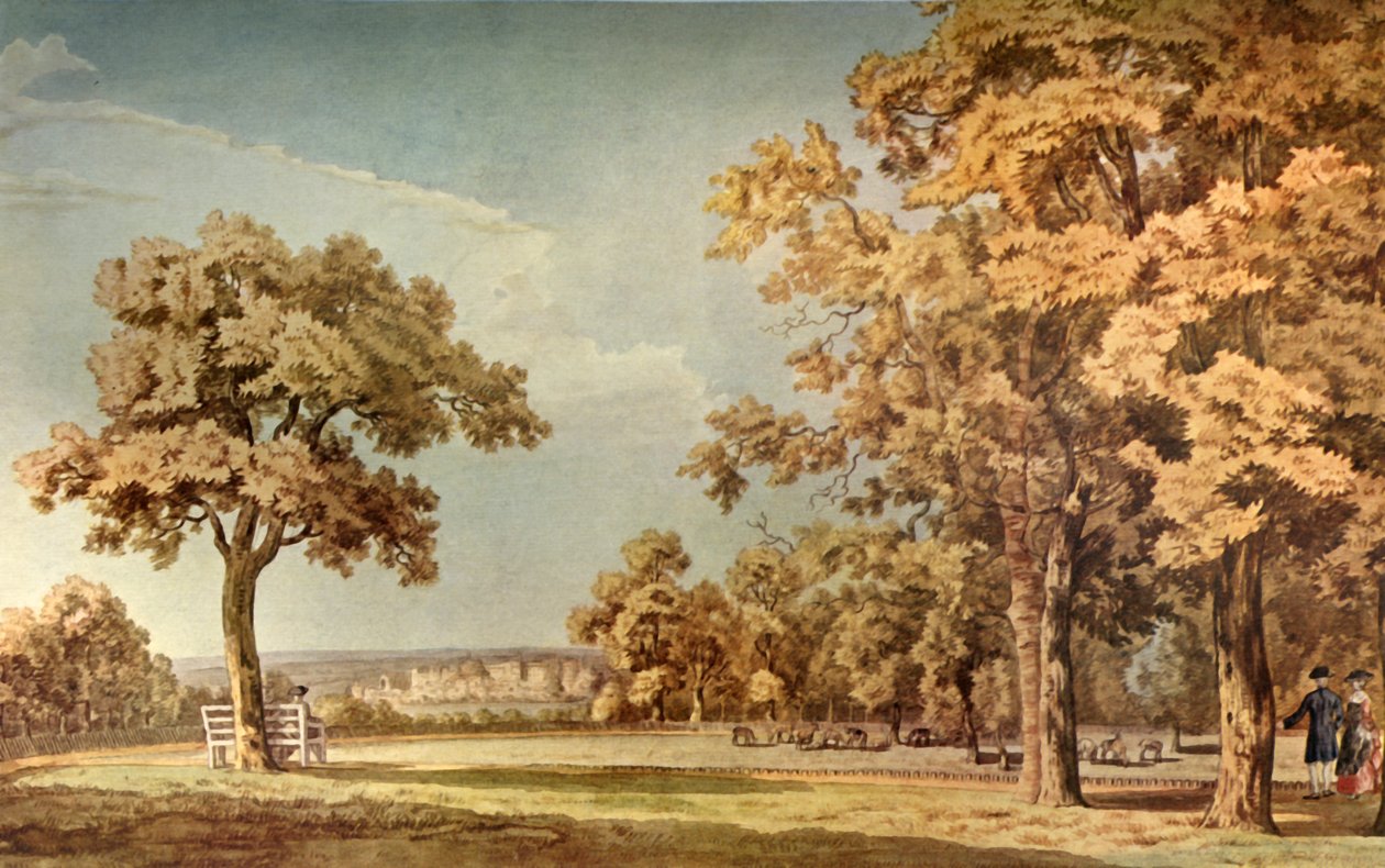 Windsor Castle fra Great Park Near the End of the Long Walk, 1740-1798, 1934. av Thomas Sandby