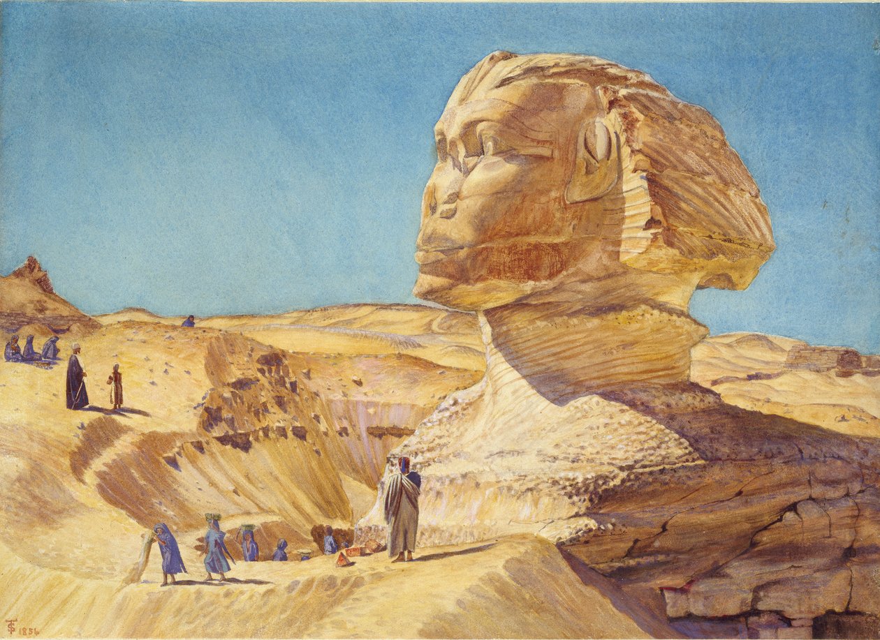 Den store sfinksen ved pyramidene i Giza, 1854 av Thomas Seddon
