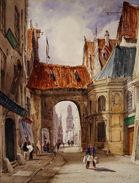 Antwerpen (akvarell og kroppsfarge på papir) av Thomas Shotter Boys