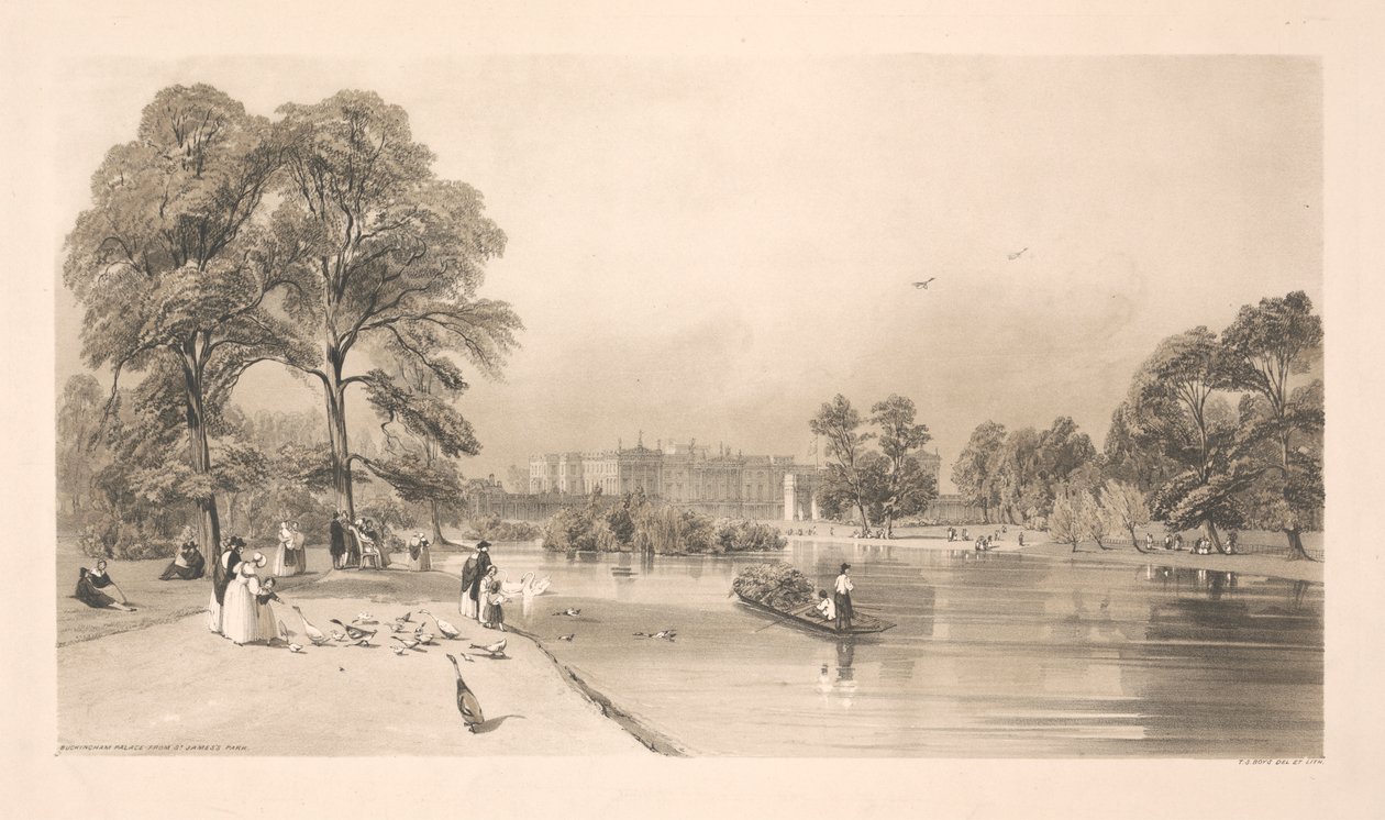 Buckingham Palace fra St. James's Park av Thomas Shotter Boys