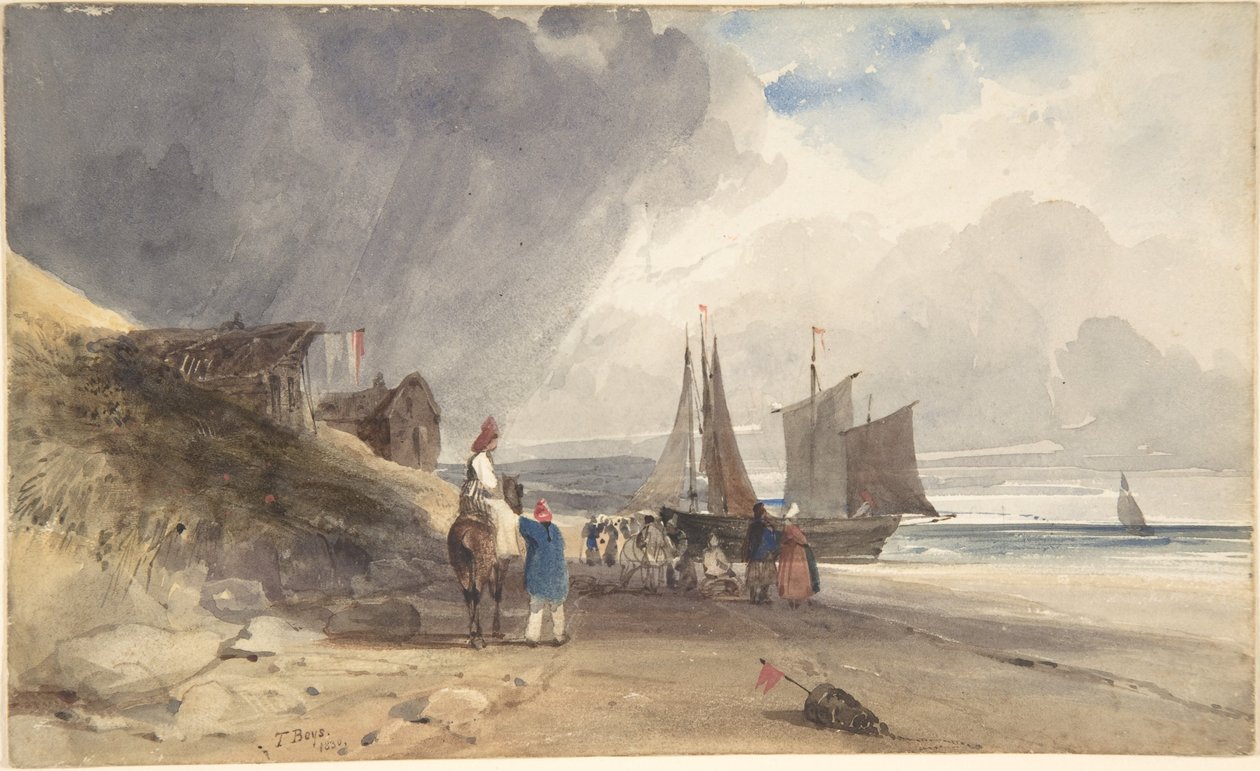 Figurer på en strand i Nord-Frankrike av Thomas Shotter Boys