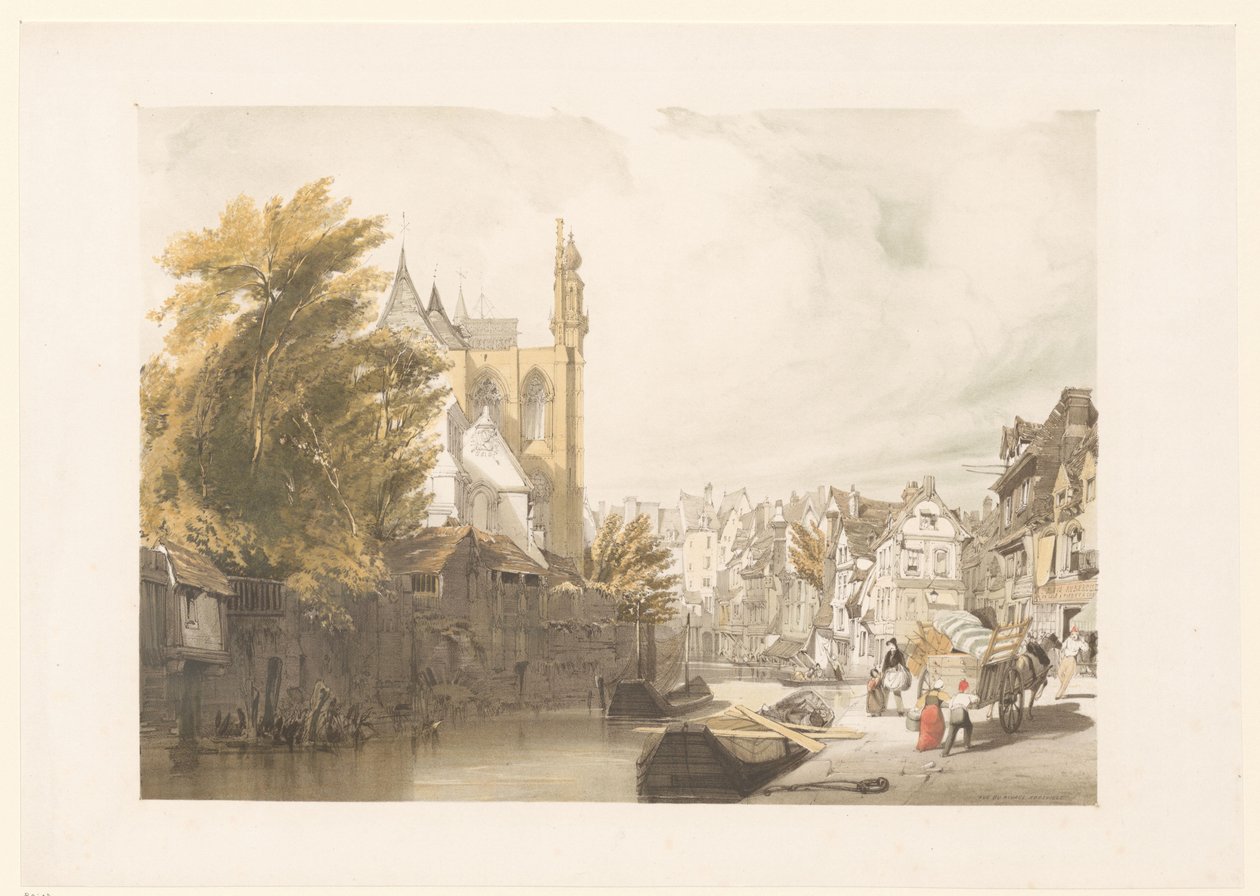 Utsikt over Rue de Rivage i Abbeville av Thomas Shotter Boys
