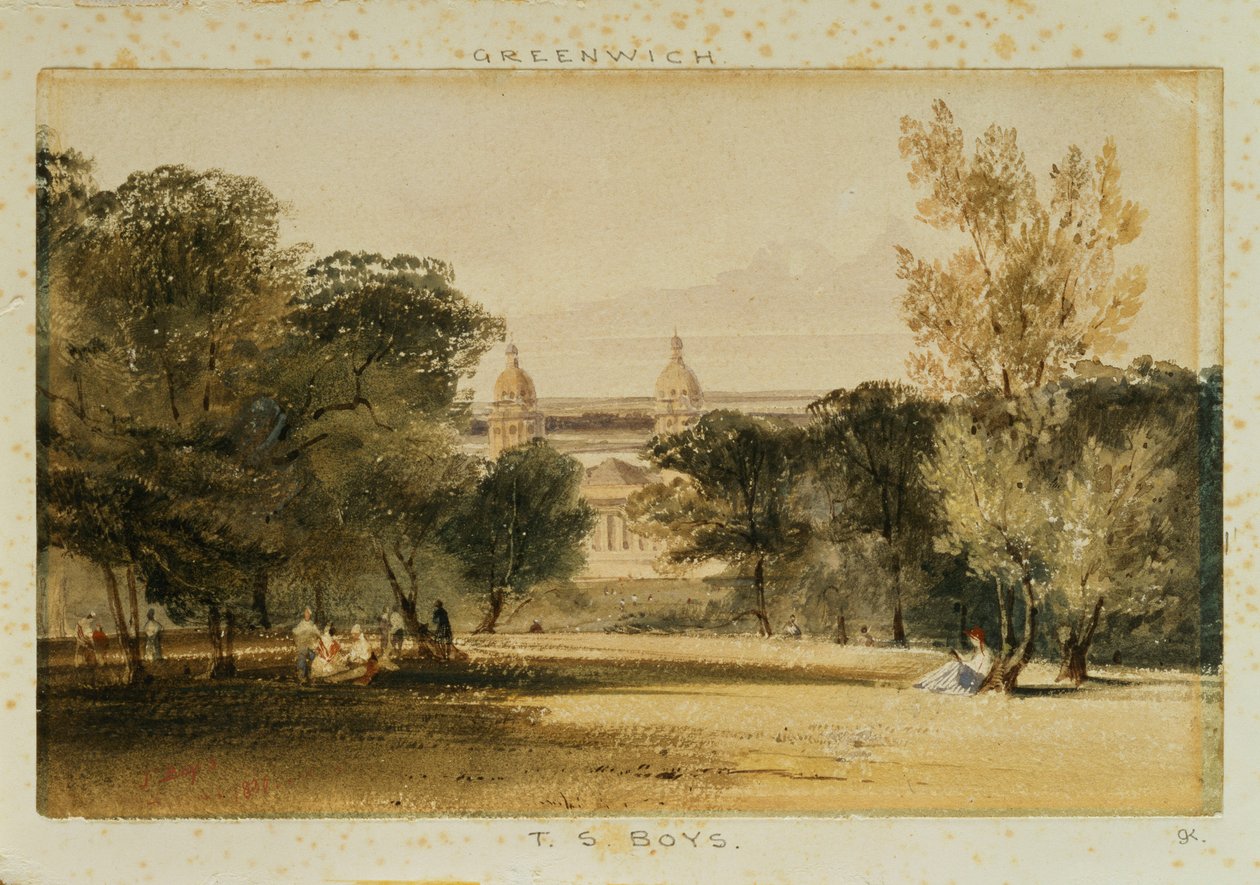 Greenwich Hospital fra parken, 1830 av Thomas Shotter Boys