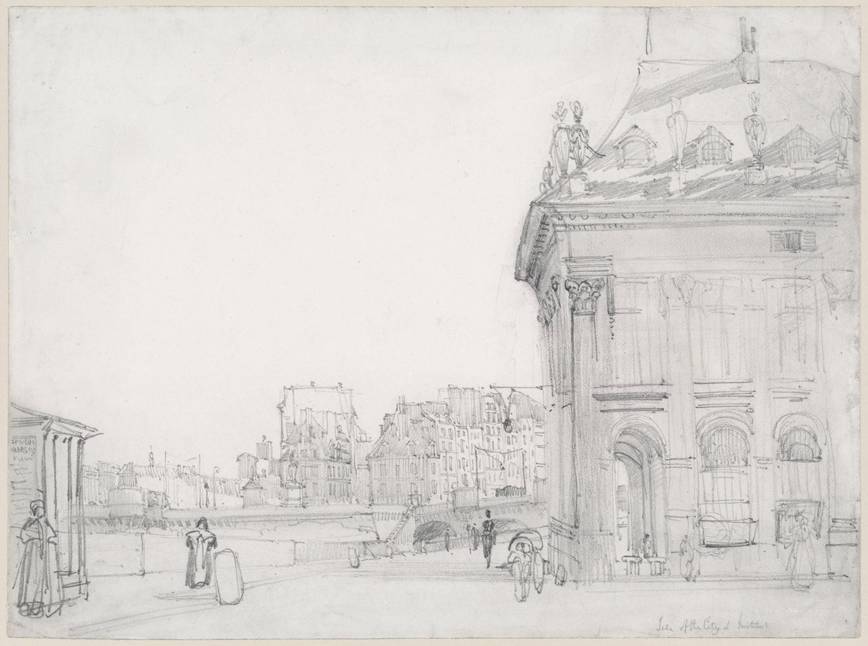 Île de la Cité sett fra Institut, Paris av Thomas Shotter Boys